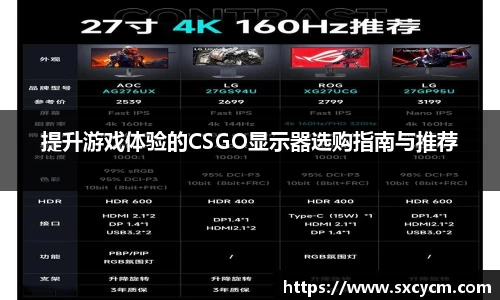 提升游戏体验的CSGO显示器选购指南与推荐